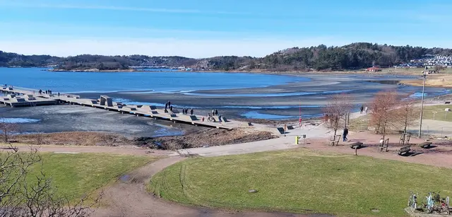 Vattenstånd Askimsbadet 17 mars 2024.