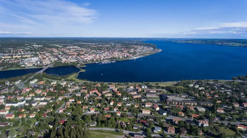 Östersunds stad tagen från Frösön.