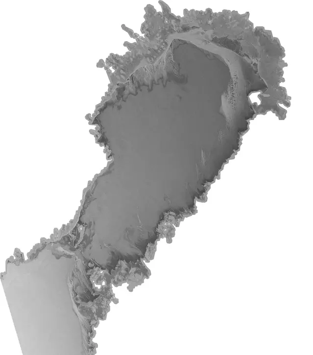Radarbild isläget 10 januari 2023 norra Kvarken.