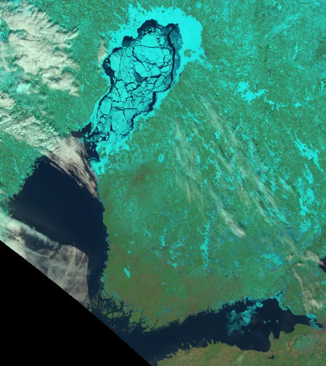 Satellitbild isläget 10 april 2023.