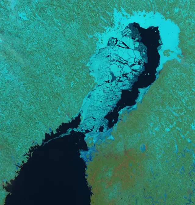 Satellitbild isläget 15 april 2023.