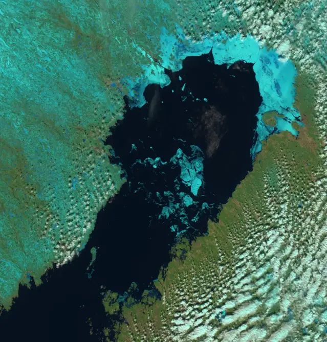 Satellitbild isläget 5 maj 2023.