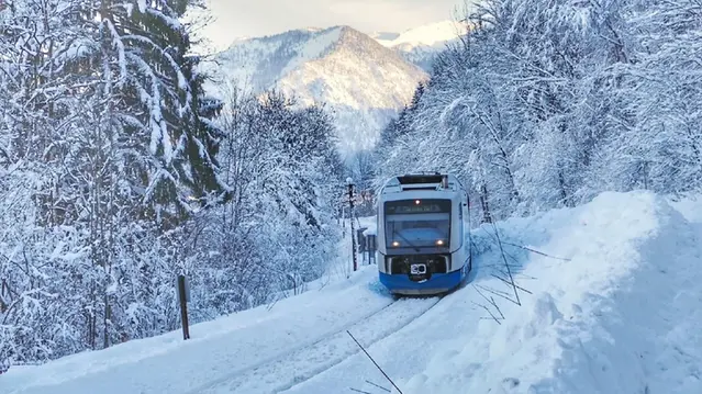 Tåg i snö