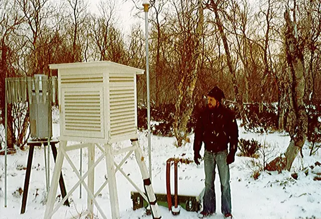 70-tal. Vinter och väderstation.