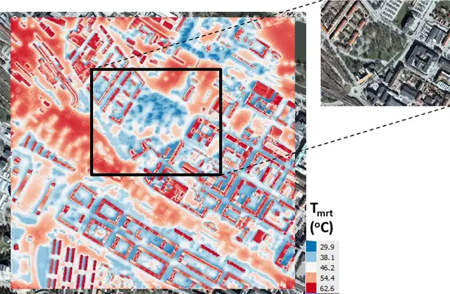 Illustration showing radiation temperature Eskilstuna. 